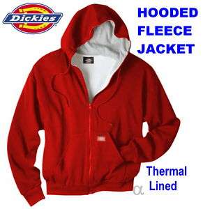 Mens DICKIES Fleece Jacket Hooded Thermal Lined New RED  