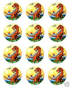 DINOSAURS Edible CUPCAKE Image Icing Toppers Birthday  