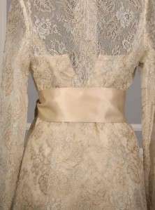 AUTHENTIC Justina McCaffrey Ivory Gold Champagne Chantilly Lace 