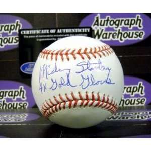 Mickey Stanley autographed Baseball inscribed 4x Gold Glove 