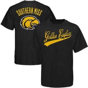  Southern Miss Golden Eagles Black Blender T shirt: Sports 