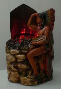 vintage art deco figural native american motion lamp museum quality