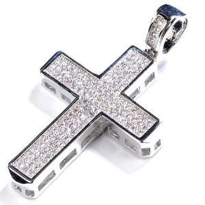   Hip Hop Platinum Plated Iced Out Cross Pendant (Chain Not Included