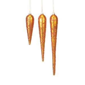   Glittered Icicle Glass Christmas Ornaments 6   12 Everything Else