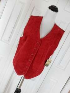NWT Marsh Landing Size Medium Suede Leather Red Vest Holiday  