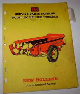 New Holland 210 Manure Spreader Parts Catalog manual nh  