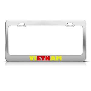  Vietnam Flag Country Metal license plate frame Tag Holder 
