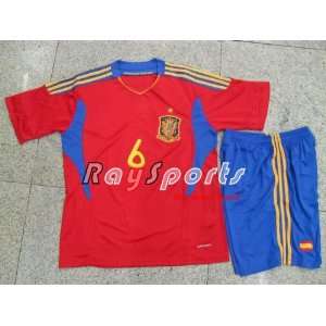  #6 a. iniesta new spain jersey 2011 2012 red home soccer 