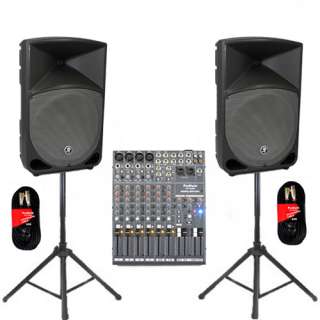 Mackie TH 12A Powered Speakers Mixer Stands Cables Set TH 12ASET2 