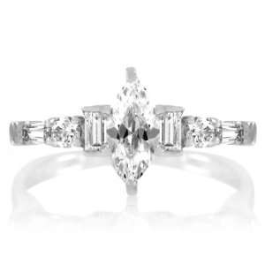    Taynas .5 ct Marquise Cut CZ Engagement Ring Emitations Jewelry