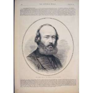  Portrait Marquis Of Salisbury Old Print 1874