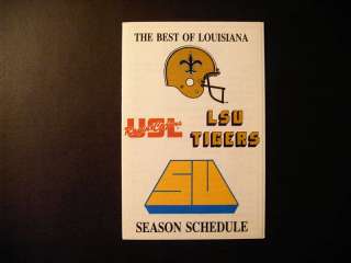 New Orleans Saints 1989 pocket schedule   LSU Tigers  
