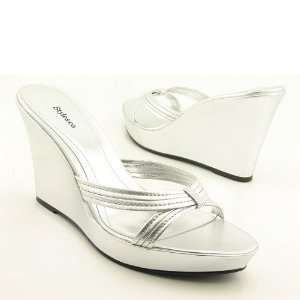  STYLE & CO Margene Silver Platforms Shoes Womens 6.5 