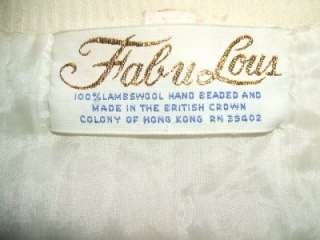 FABuLOUS Vintage 60s LAMBSWOOL CARDIGAN Cream Ivory Sweater STAR 
