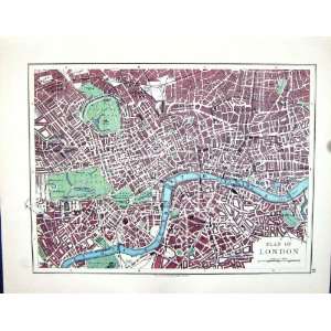  Johnston Antique Map 1898 Plan London River Thames 