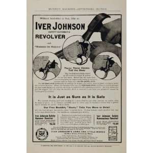  1907 Ad Iver Johnson Safety Automatic Revolver Gun 