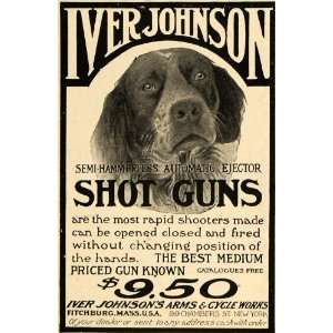  1902 Ad Iver Johnson Arms Cycle Works Gun Dog Hunting 