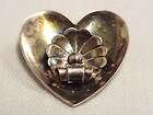 Vintage Georg Jensen USA Sterling Silver Heart Pin Brooch