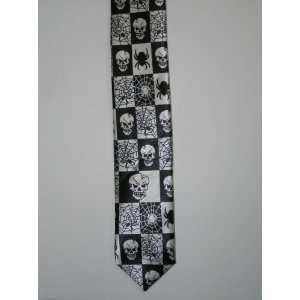 skull spider webs tie halloween necktie: Everything Else