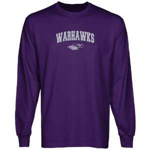 NCAA Wisconsin Whitewater Warhawks Purple Logo Arch Long Sleeve T 