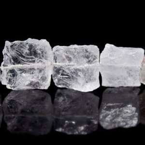 Crystal Quartz Beads Hammer Faceted Square Approx. 10x10 