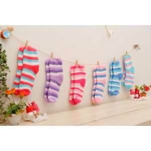  Fuzzy Sleep Socks 6 Pairs 6 Colors/striped: Everything 