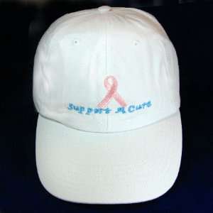    Pink Ribbon Baseball Hat in White (Retail)