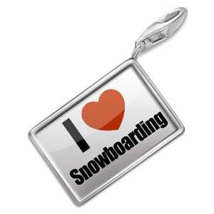FotoCharms I Love snowboarding   Charm with Lobster Clasp For Charms 