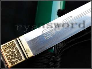 floed steel Sanmai Carved Blade&copper fittings JAPANESE SAMURAI SWORD 