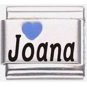    Joana Dark Blue Heart Laser Name Italian Charm Link Jewelry
