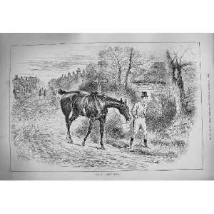  1884 Horse Huntsman Limping Home Hunting Countryside