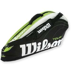  Wilson Tour Triple Tennis Bag   Lime: Sports & Outdoors