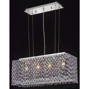 Light Square Pendant in Chrome Crystal Color / Crystal Trim: Sapphire 