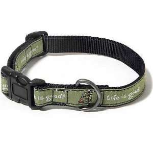  Life is Good Camp Dog Collar, size large in cactus green 