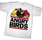 Shirt Tee ANGRY BIRDS NEW Run Bird (YOUTH) White KIDS