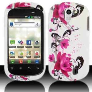  Purple Rose LG C729 Double Play Snap on Cell Phone Case 