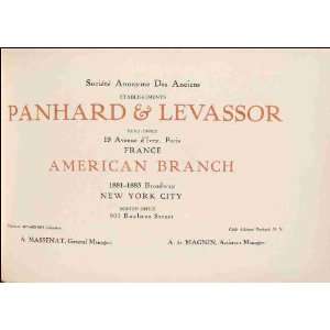   ; Panhard & Levassor American branch Title page 1909