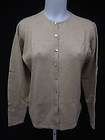 BELFORD Beige Silk Cashmere Long Sleeve Button Up Cardigan Sweater Sz 