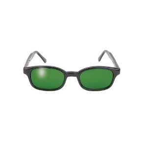   Kds Biker Green Lenses Black Frames Sunglasses 