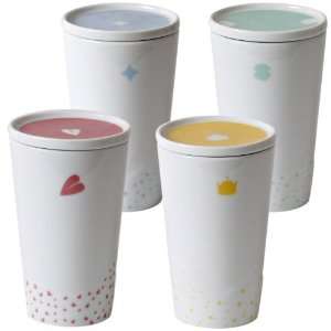Fairy Tale Collection 13.5 oz. Latte Mug Set W/Covers (Set of 4 