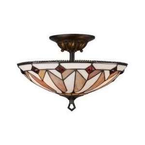  Landmark 08011 TB Ambra Collection Stained Glass 3 light 
