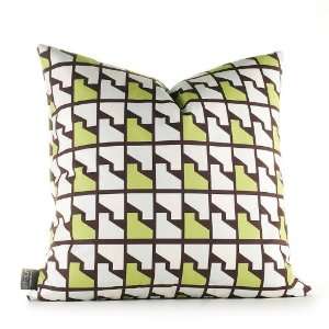  Inhabit Faux Houndstooth Graphic Pillow   in Grass   18 X 