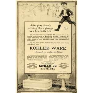 1916 Ad Kohler Ware Wisconsin Children Bathtime Bathtub 