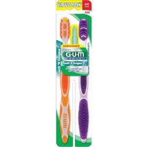  GUM Tooth N Tongue+ Soft Toothbrush Twin Pack Health 