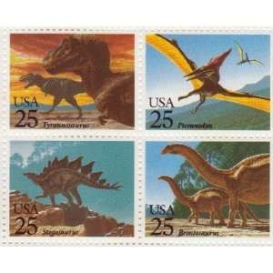 Prehistoric Animals Set of 4 x 25 Cent US Postage Stamps NEW Scot 2422 