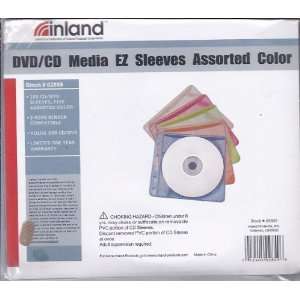  Inland DVD/CD Media EZ Sleeves Assorted Colors 