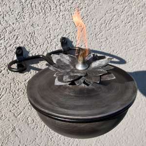  Lotus Zinc Torch with Classic Wall Bracket   Weathered 