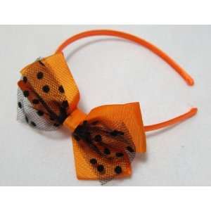  Orange Rockabilly Bow Headband 