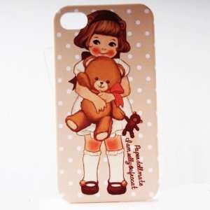  Wheat Dot Double Bear Painting Vintage Pinup Girl iPhone 4 