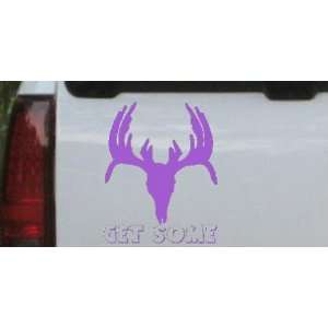: Purple 12in X 9.6in    Get Some Deer Skull Hunting And Fishing Car 
